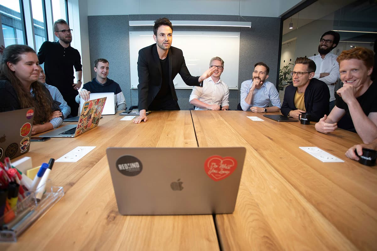 Professional marketing team collaborating