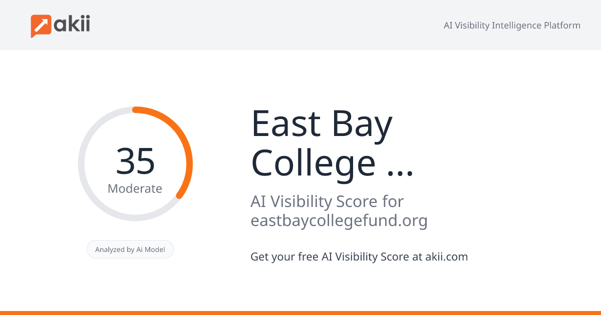 "East Bay College Fund (merged with and now known as ""Oakland Promise"")" AI Visibility Score