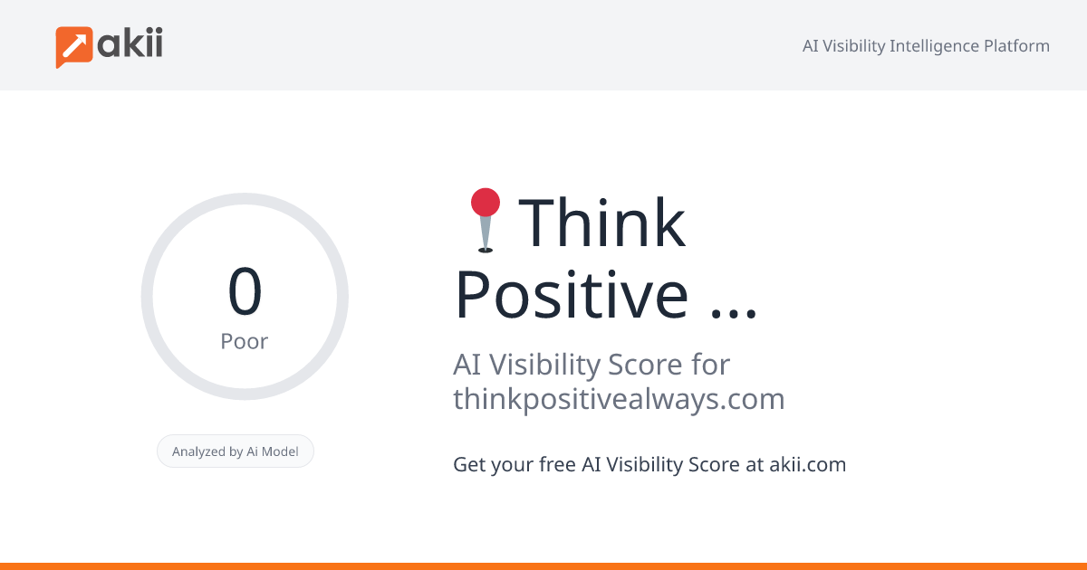📍Think Positive always.com📌 AI Visibility Score