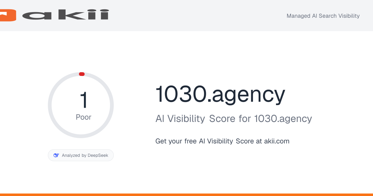 1030.agency AI Visibility Score preview