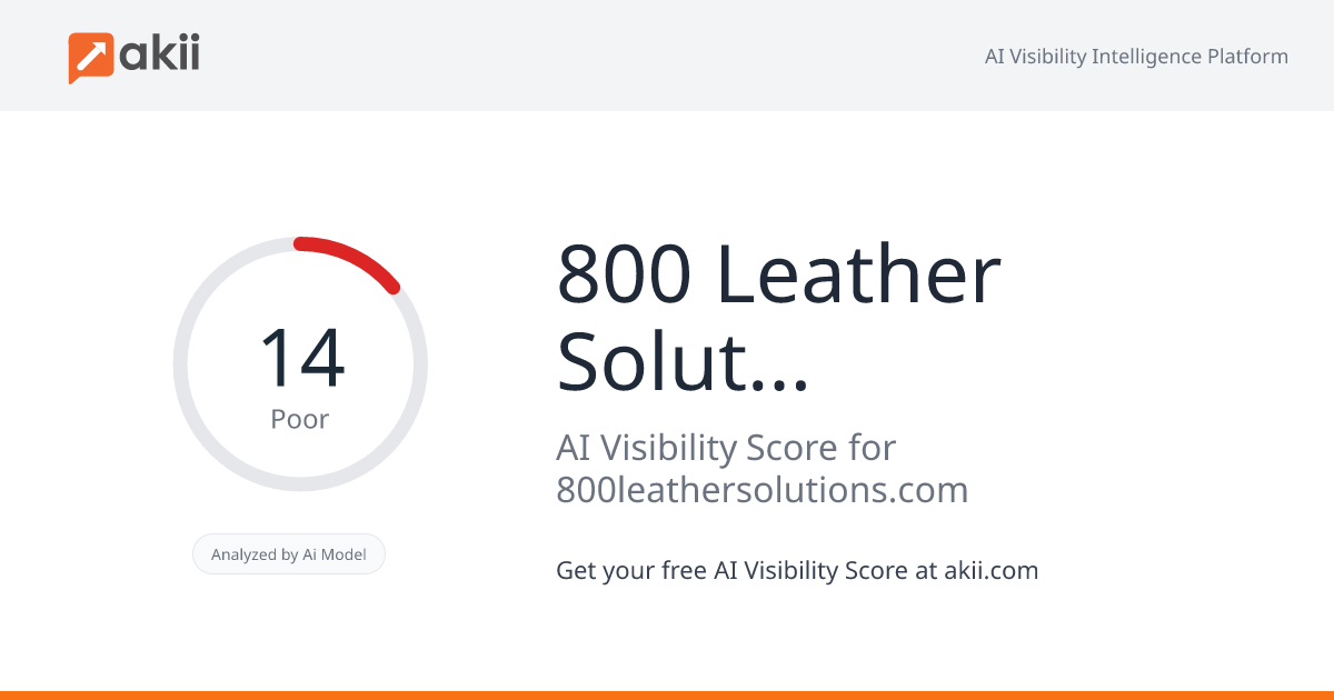 800 Leather Solutions AI Visibility Score