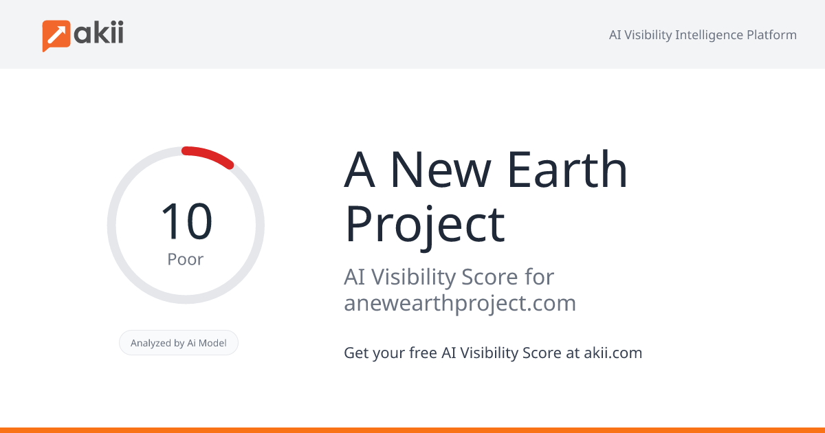 A New Earth Project AI Visibility Score