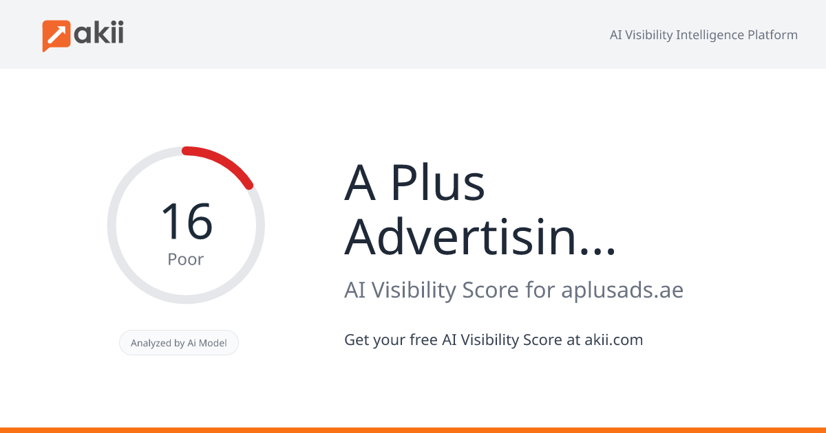 A Plus Advertising LLC AI Visibility Score