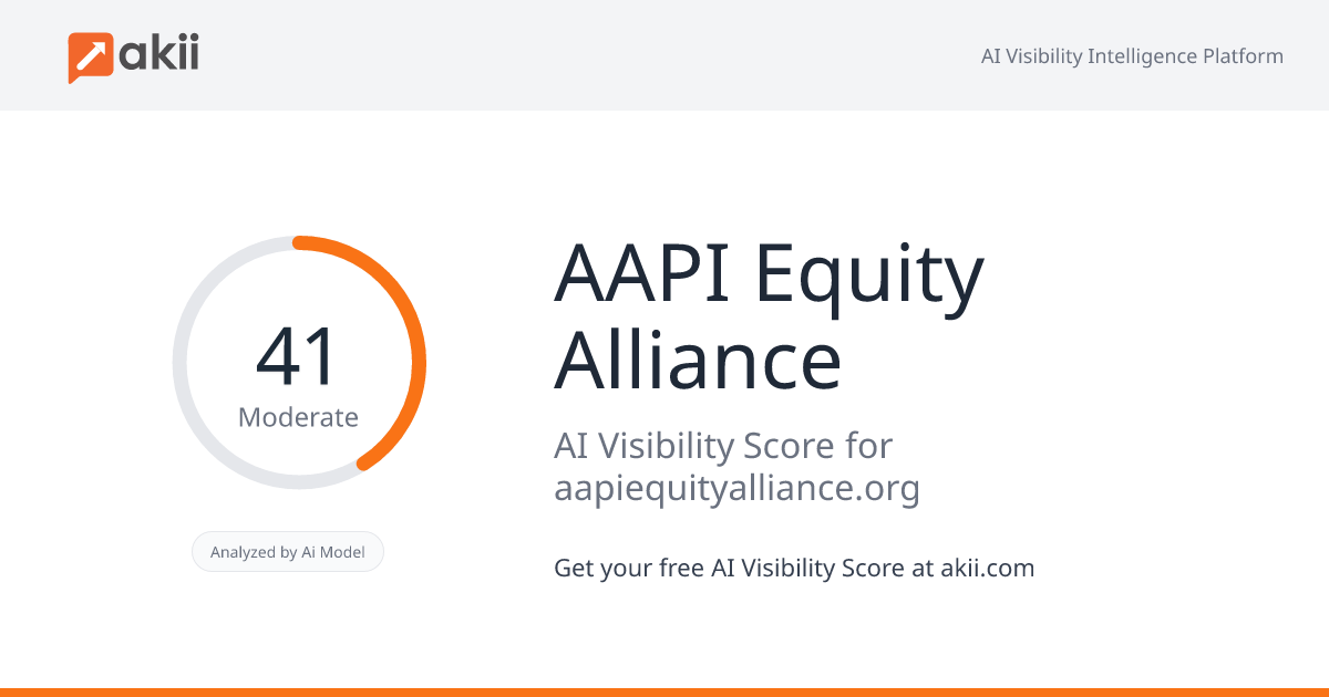 AAPI Equity Alliance AI Visibility Score