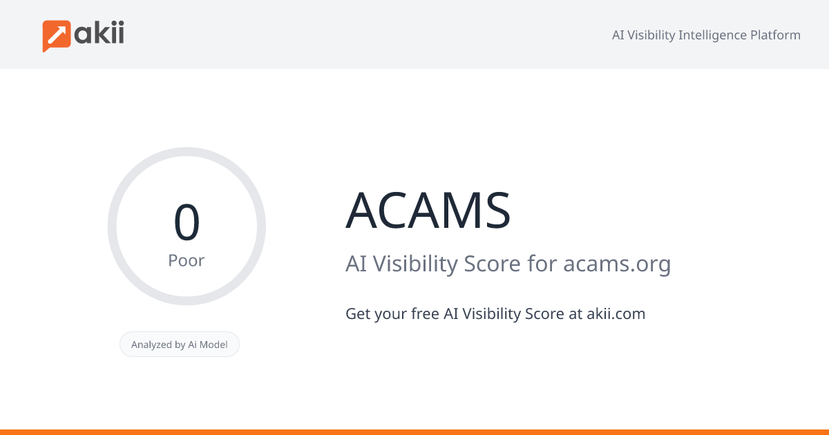 ACAMS AI Visibility Score