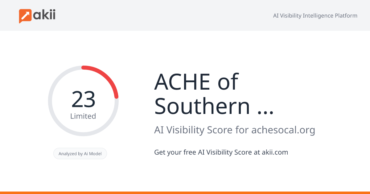 ACHE of Southern California AI Visibility Score