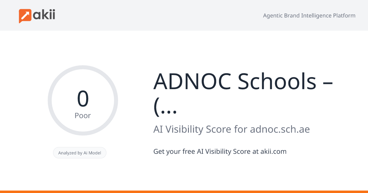 ADNOC Schools – (Education Company inside ADNOC Oil and Gas Group) AI Visibility Score