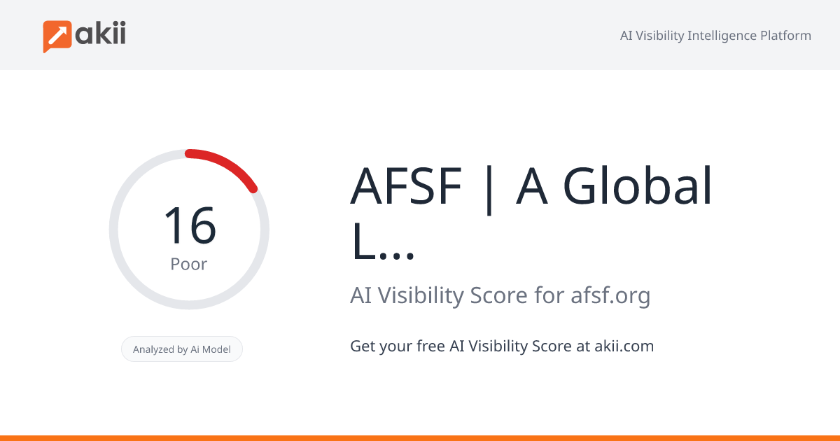 AFSF | A Global Learning Community AI Visibility Score
