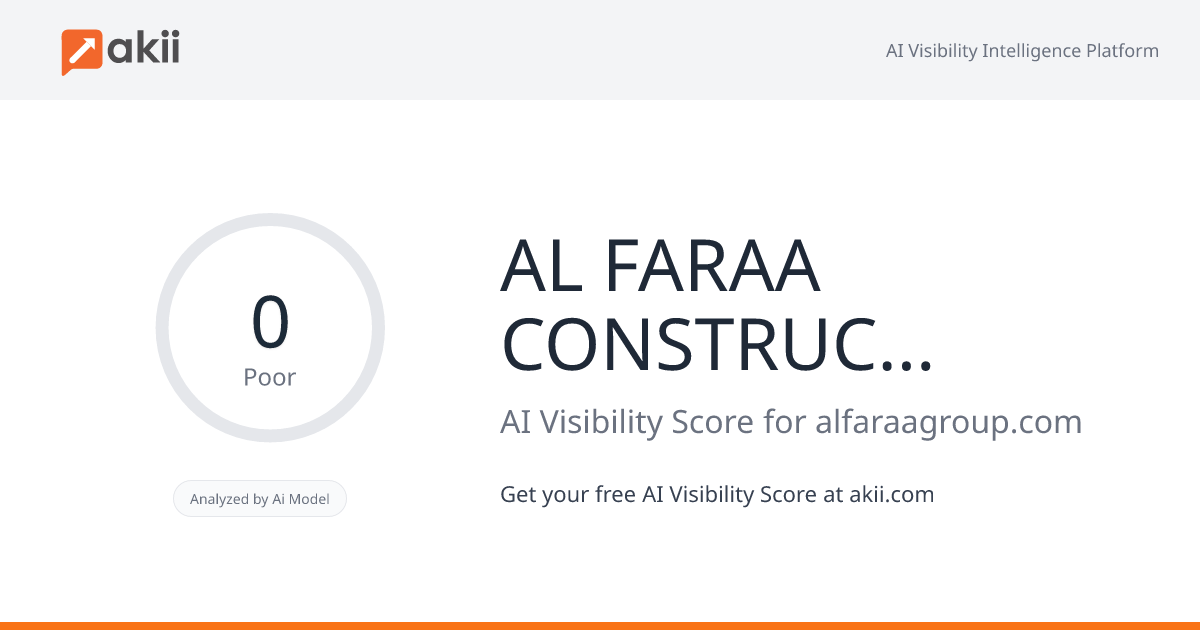 AL FARAA CONSTRUCTION AND INDUSTRIAL GROUP AI Visibility Score