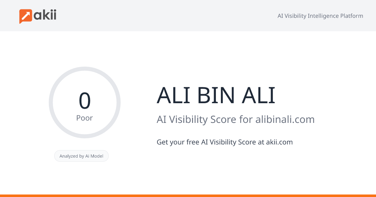 ALI BIN ALI AI Visibility Score
