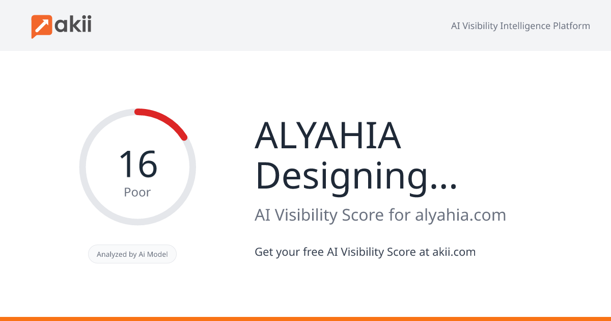 ALYAHIA Designing & Advertising AI Visibility Score
