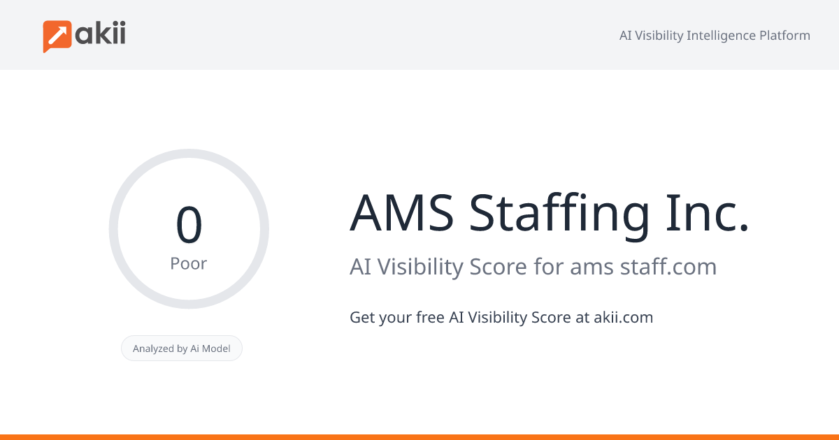 AMS Staffing Inc. AI Visibility Score