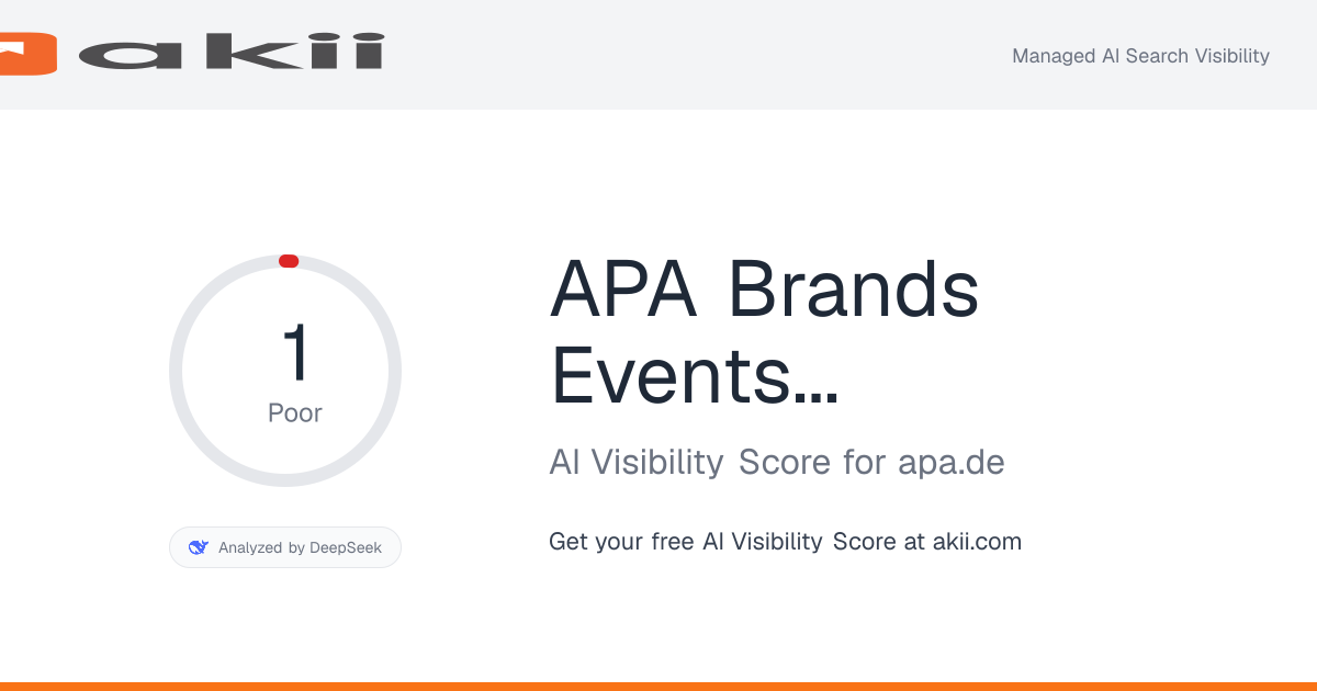 APA Brands Events Solutions AI Visibility Score preview