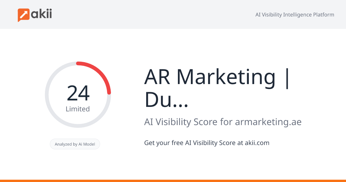 AR Marketing | Dubai Marketing Agency AI Visibility Score