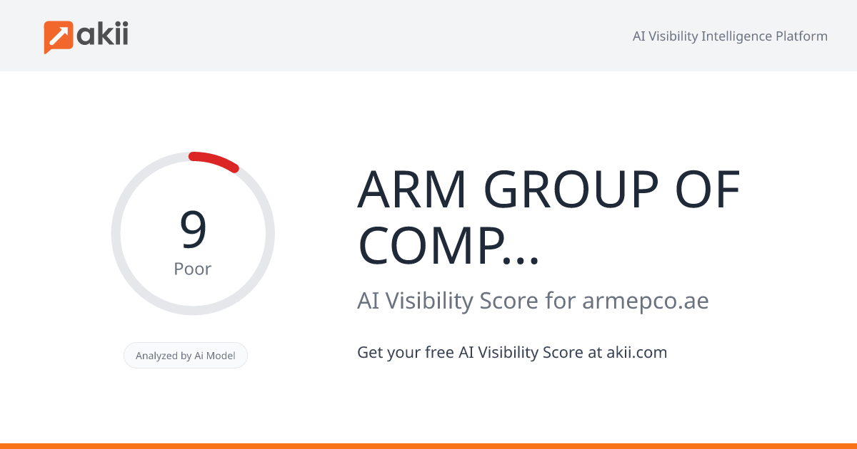 ARM GROUP OF COMPANIES (AL RAHA) AI Visibility Score