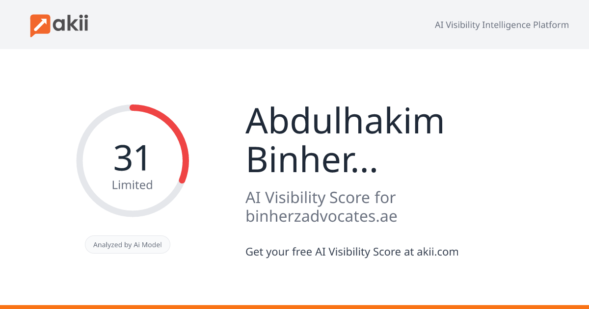 Abdulhakim Binherz Advocates & Legal Consultants AI Visibility Score