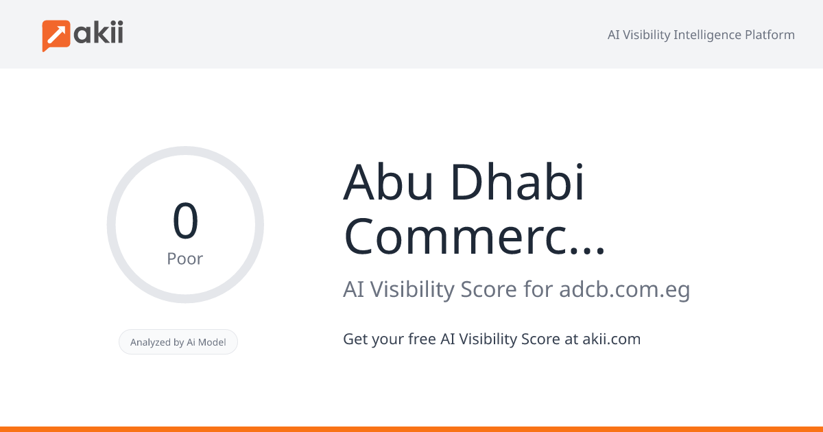 Abu Dhabi Commercial Bank - Egypt AI Visibility Score