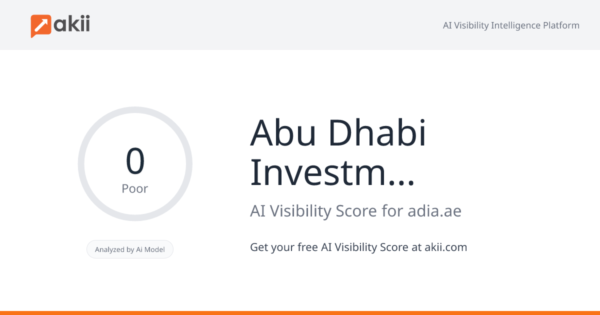 Abu Dhabi Investment Authority (ADIA) AI Visibility Score