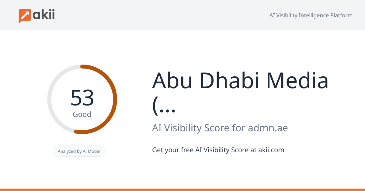 Abu Dhabi Media (ADM) AI Visibility Score