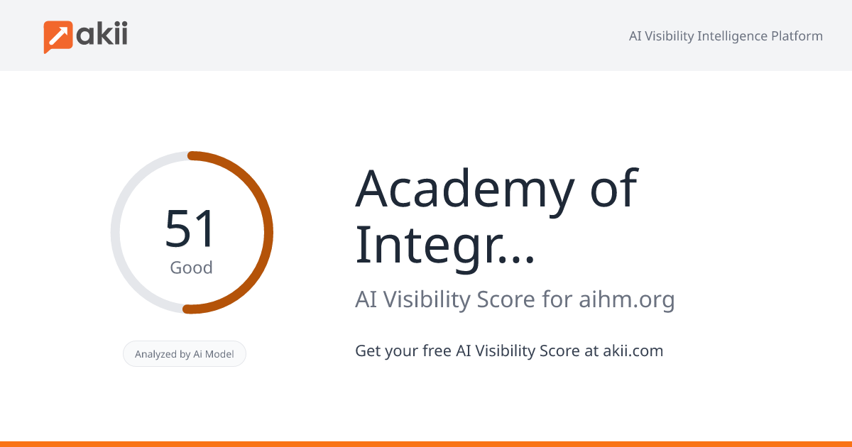 Academy of Integrative Health & Medicine (AIHM) AI Visibility Score