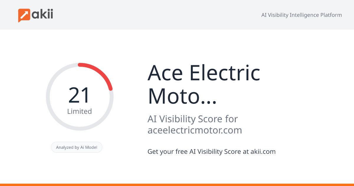 Ace Electric Motor & Pump Co AI Visibility Score