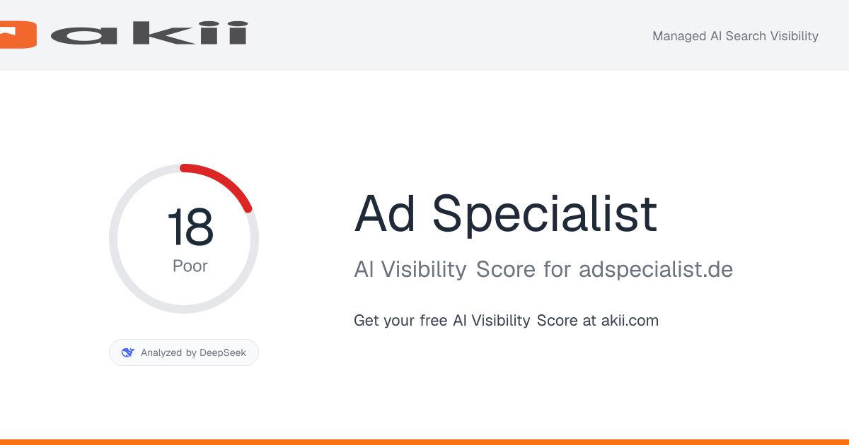 Ad Specialist AI Visibility Score preview