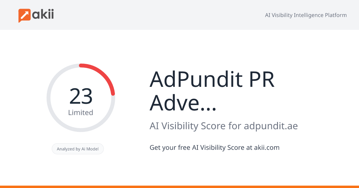 AdPundit PR & Advertising CO. L.L.C AI Visibility Score