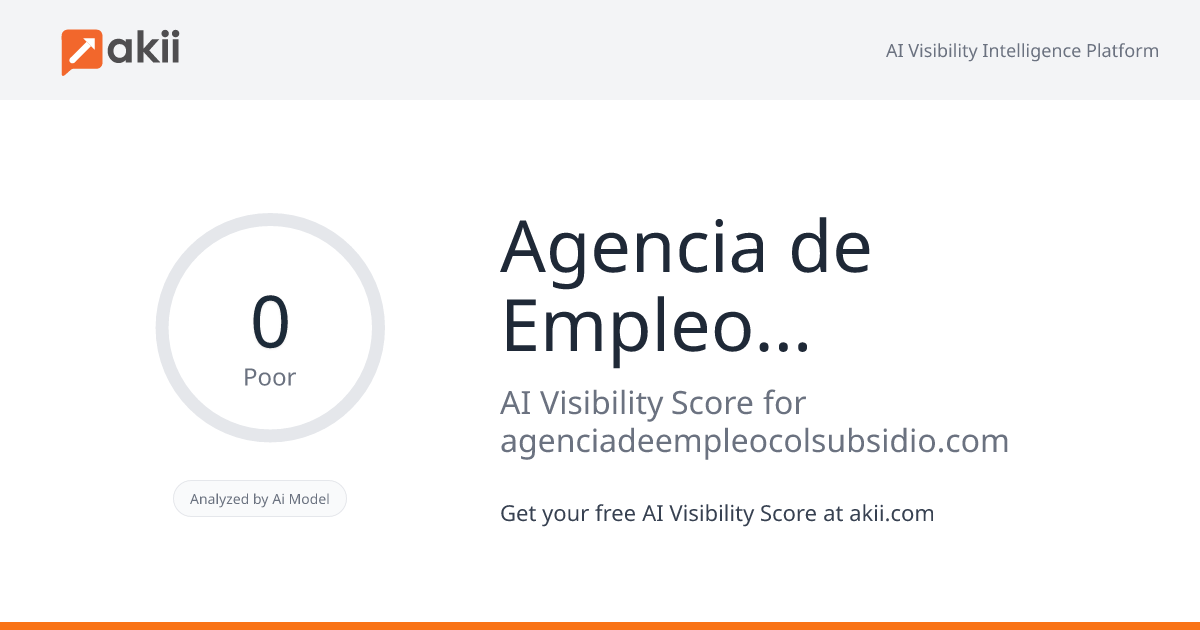 Agencia de Empleo Colsubsidio AI Visibility Score