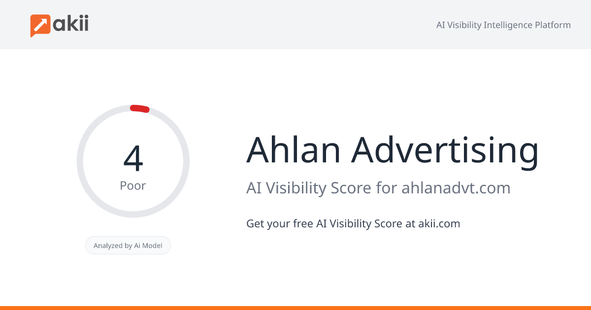 Ahlan Advertising AI Visibility Score