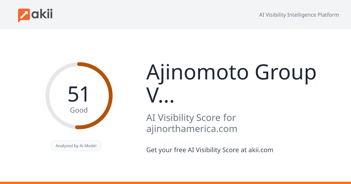 Ajinomoto Group Ventures AI Visibility Score