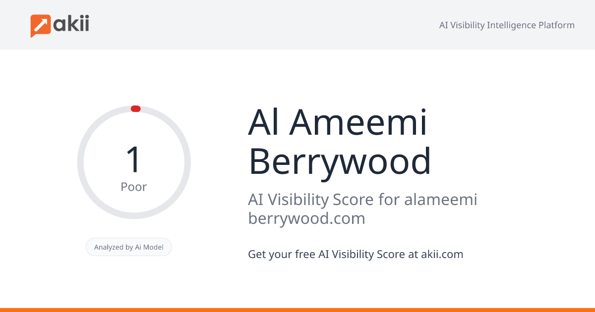 Al Ameemi-Berrywood AI Visibility Score