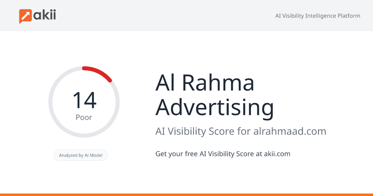 Al-Rahma Advertising AI Visibility Score