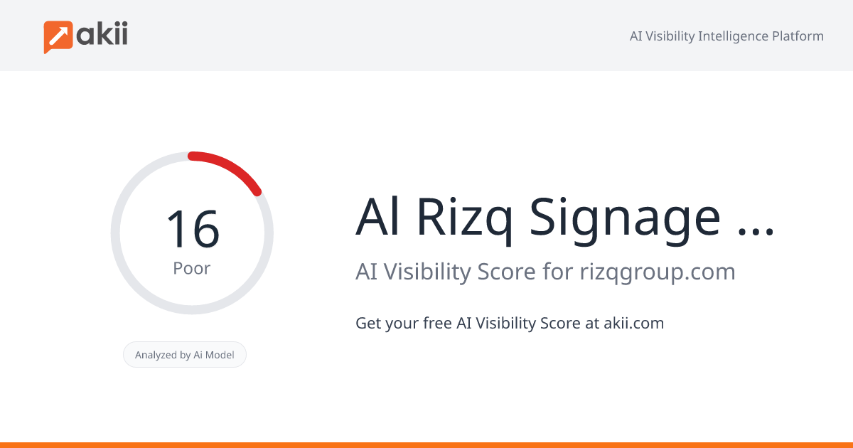 Al Rizq Signage & Wayfinding AI Visibility Score