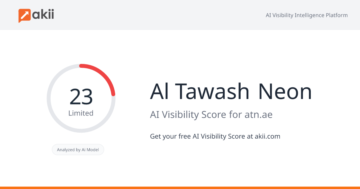 Al Tawash Neon AI Visibility Score