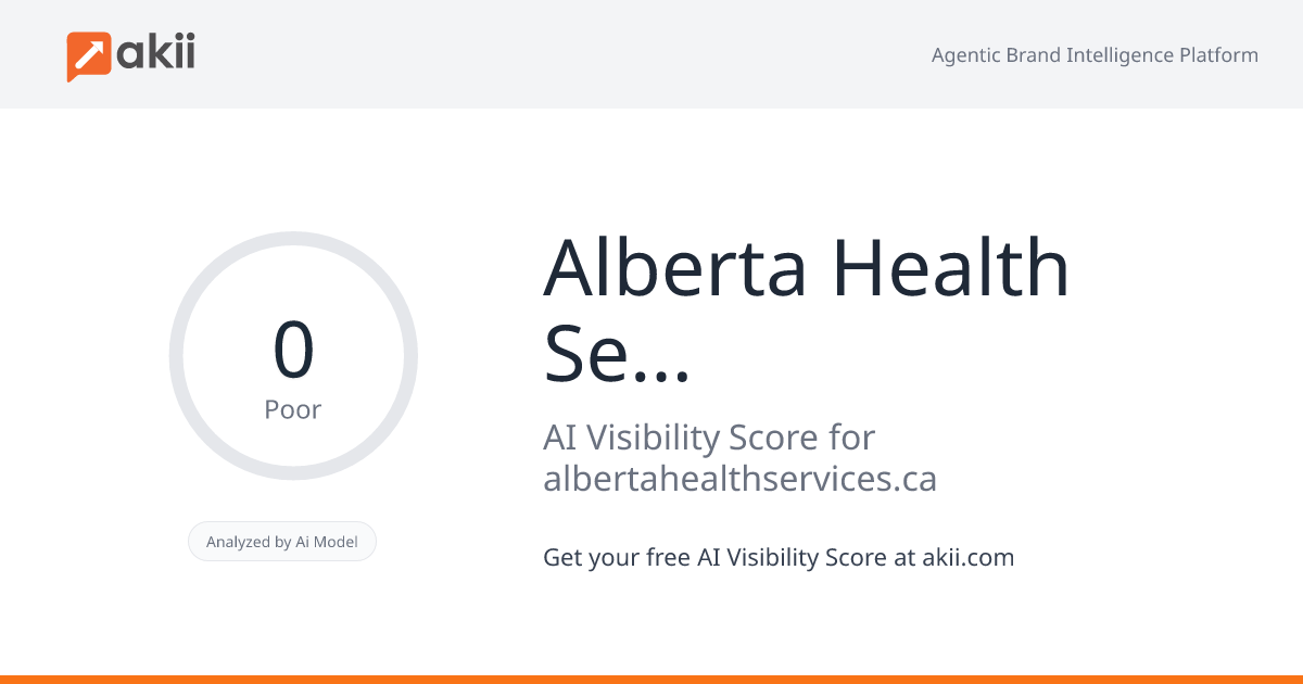 Alberta Health Services AI Visibility Score