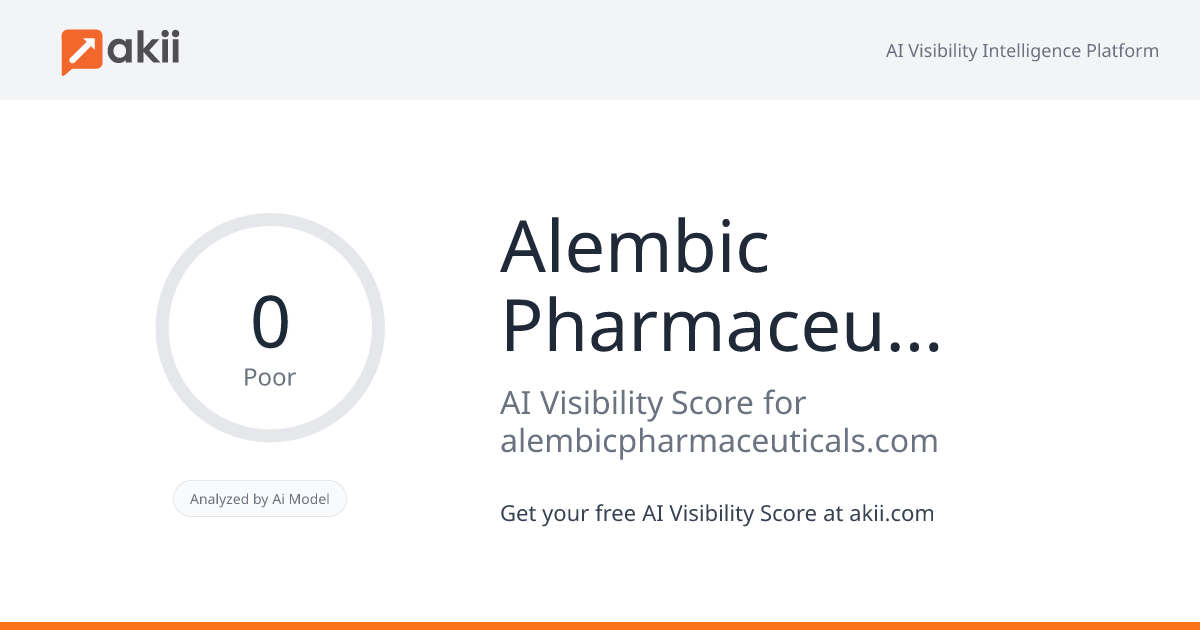 Alembic Pharmaceuticals Limited AI Visibility Score