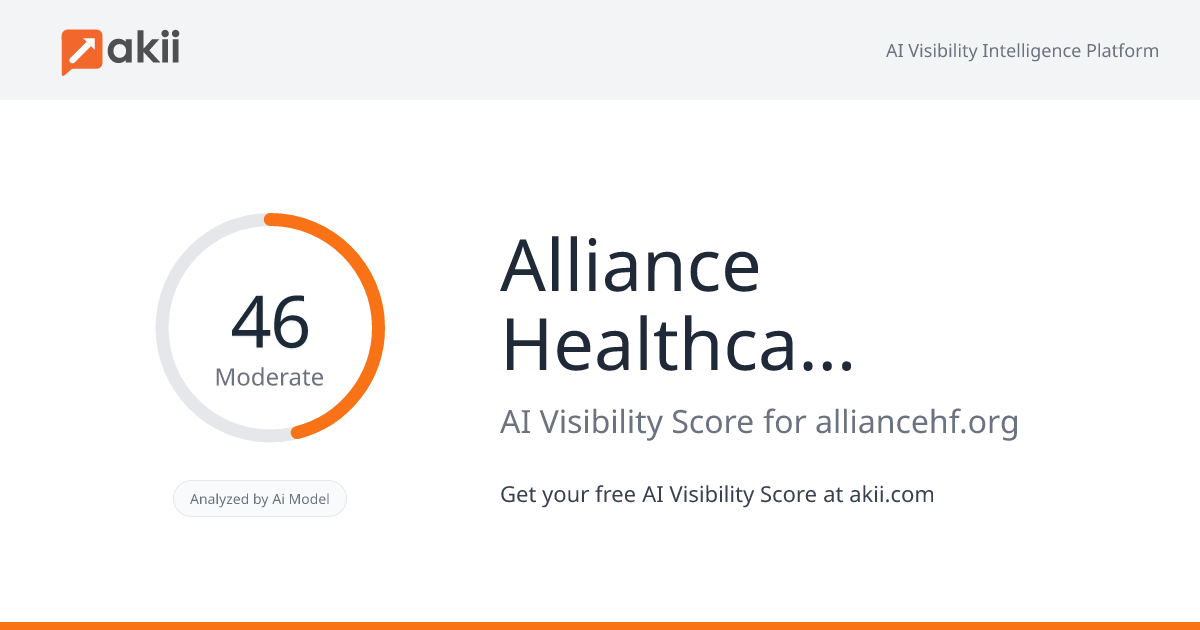 Alliance Healthcare Foundation AI Visibility Score