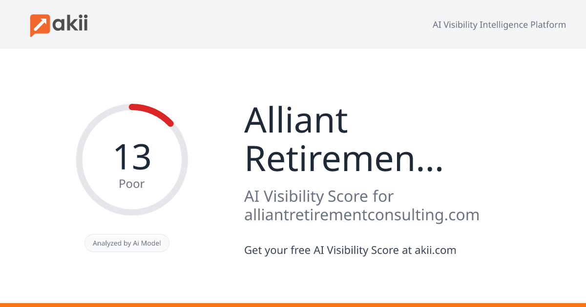 Alliant Retirement Consulting AI Visibility Score