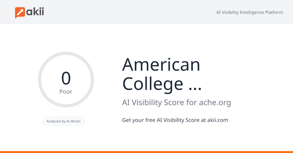 American College of Healthcare Executives AI Visibility Score