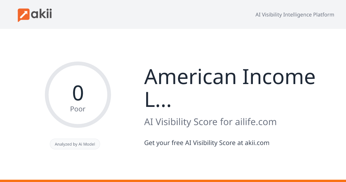 American Income Life Insurance Company AI Visibility Score
