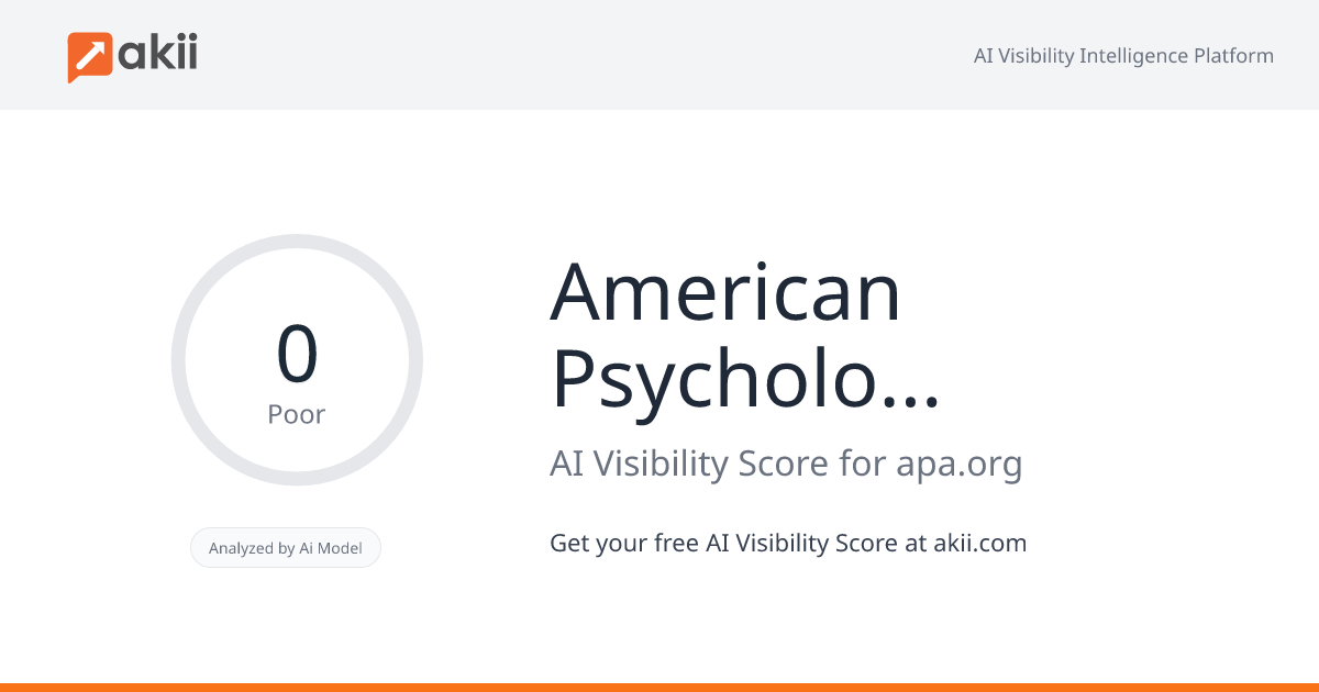 American Psychological Association AI Visibility Score