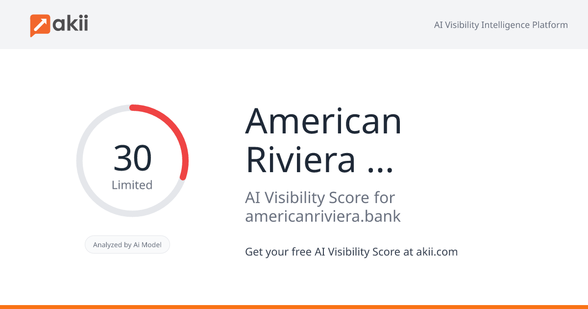 American Riviera Bank (arbv) AI Visibility Score