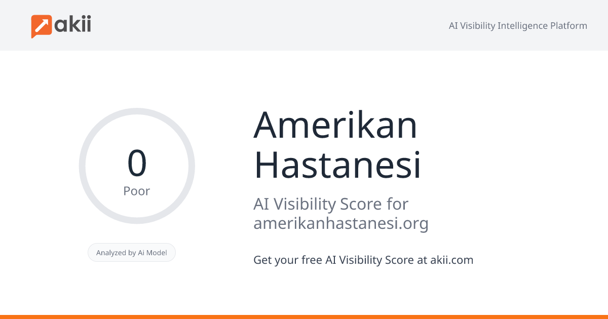 Amerikan Hastanesi AI Visibility Score