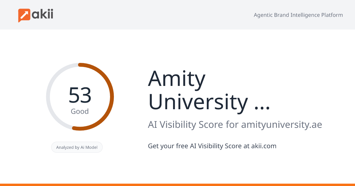 Amity University Dubai AI Visibility Score