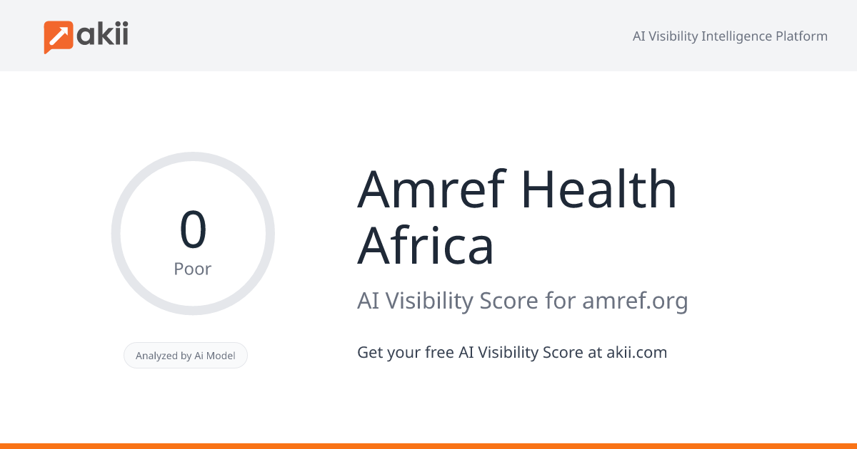 Amref Health Africa AI Visibility Score
