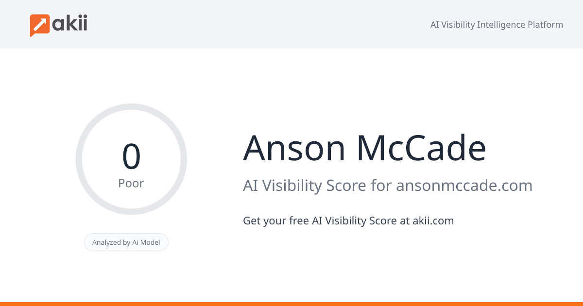 Anson McCade AI Visibility Score