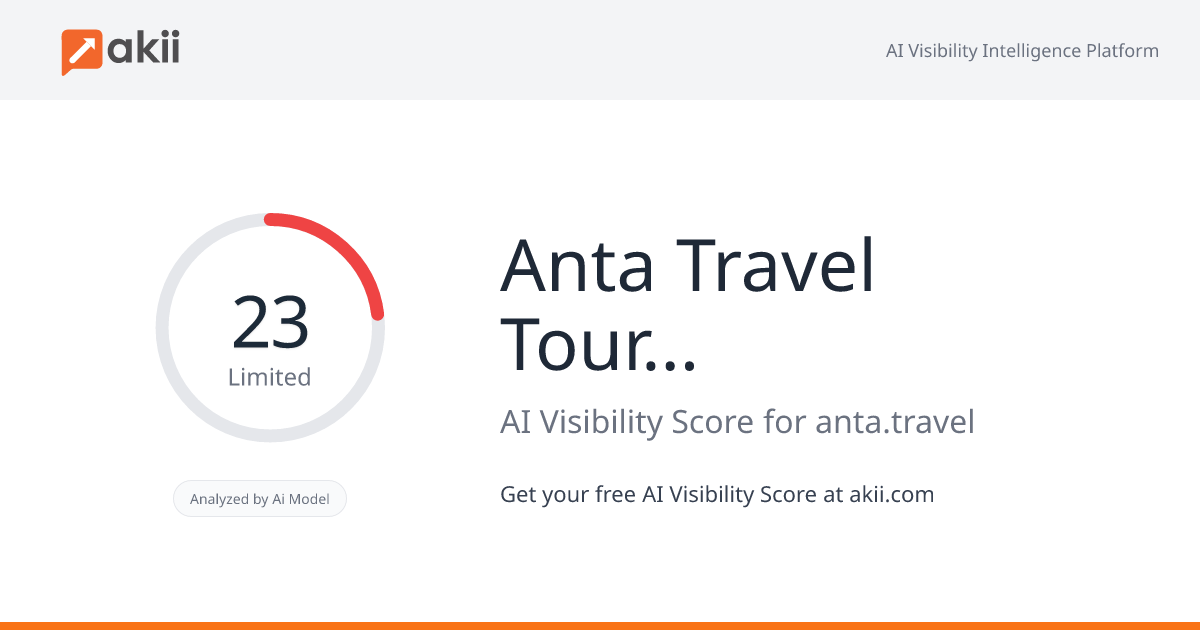 Anta Travel & Tours LLC AI Visibility Score