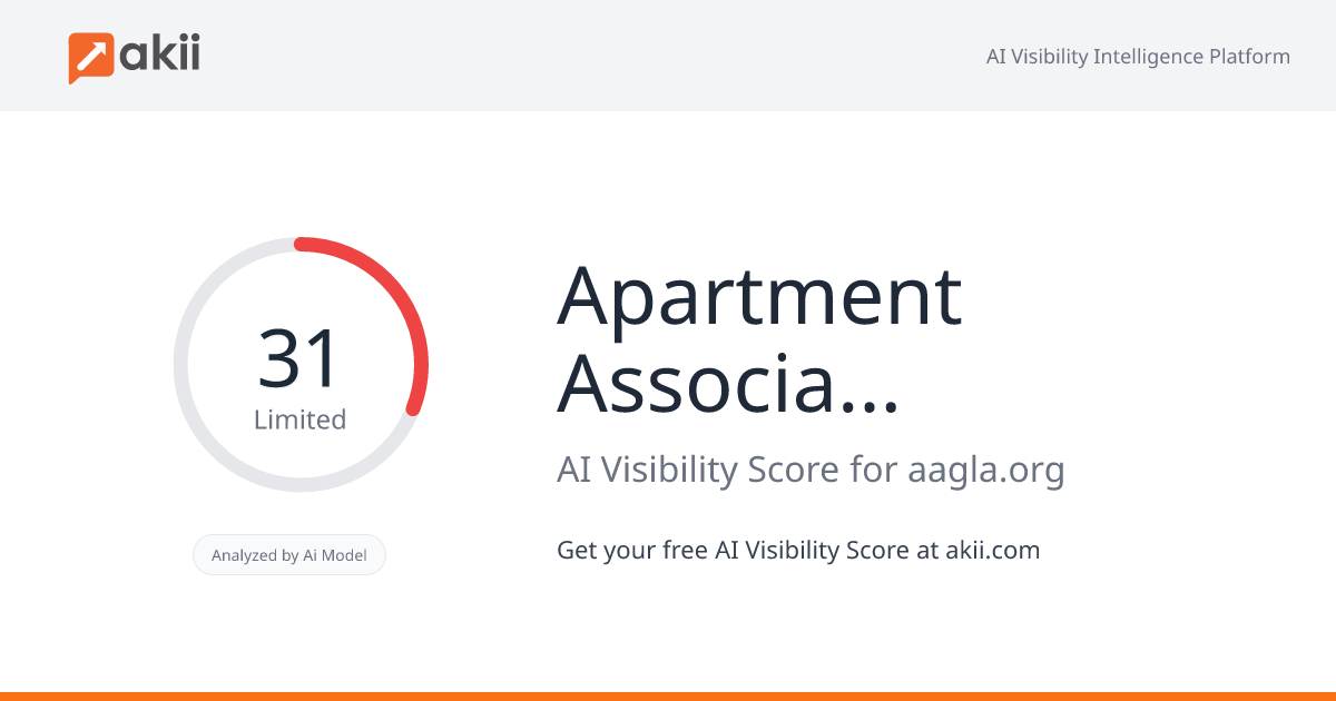Apartment Association of Greater Los Angeles (AAGLA) AI Visibility Score
