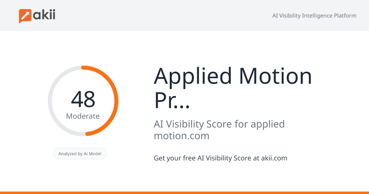 Applied Motion Products AI Visibility Score