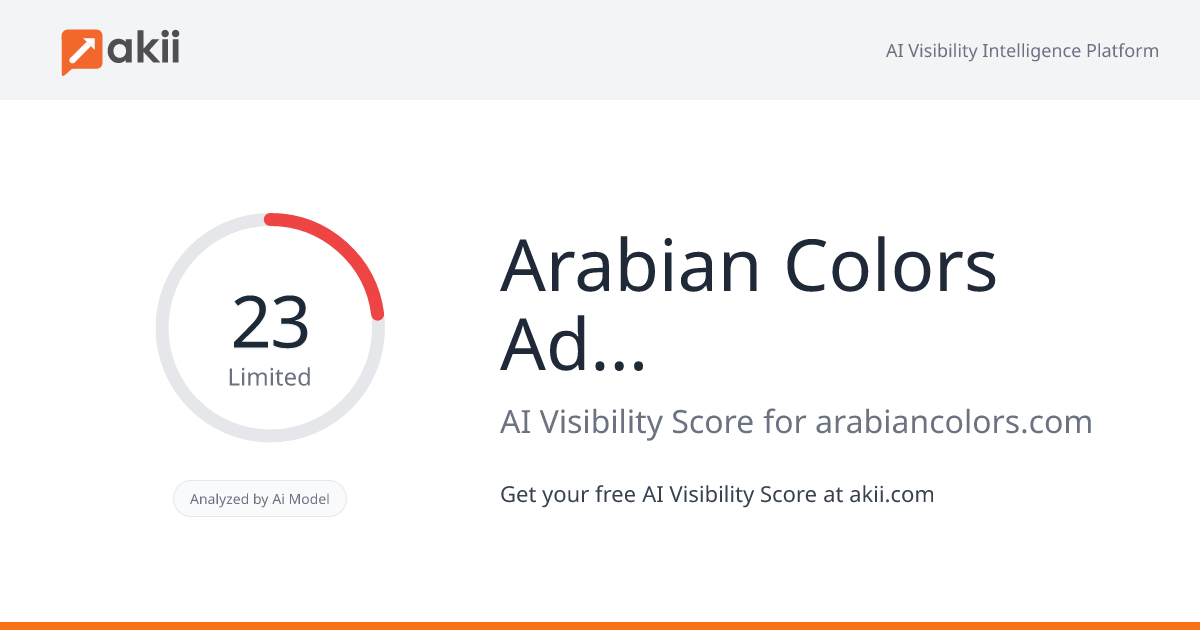 Arabian Colors Advertising Dubai AI Visibility Score